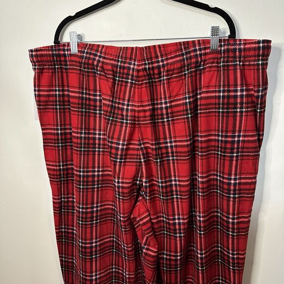 Sonoma Pants Men’s Sz XXL Red Soft Fleece Plaid Sleep Cozy Pockets Drawstrings - Picture 5 of 9